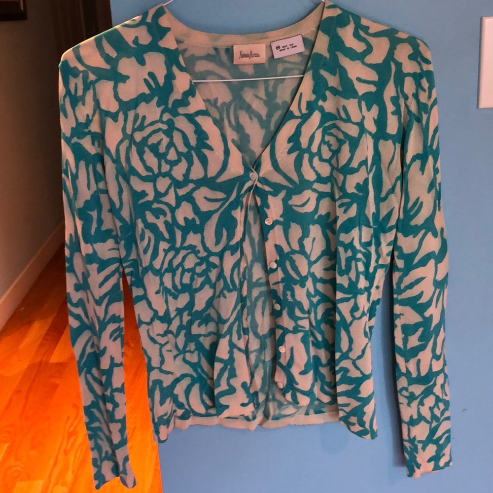 Neiman Marcus 100% Silk Cardigan size M